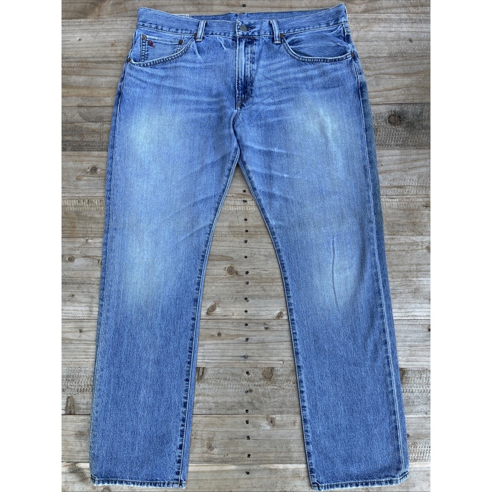 Vintage Polo Ralph Lauren Authentic Dungarees Jeans Mens 34x32 Light Wash Denim